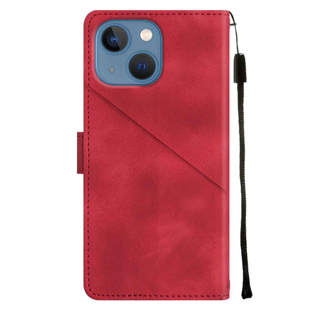 PT005 YB Imprinting Series-6 PU Leather Case for iPhone 14 Plus Skin Touch Wallet Stand Protective Cover PT005 YB Imprinting Series-6 PU Leather Case for iPhone 14 Plus Skin Touch Wallet Stand Protective Cover